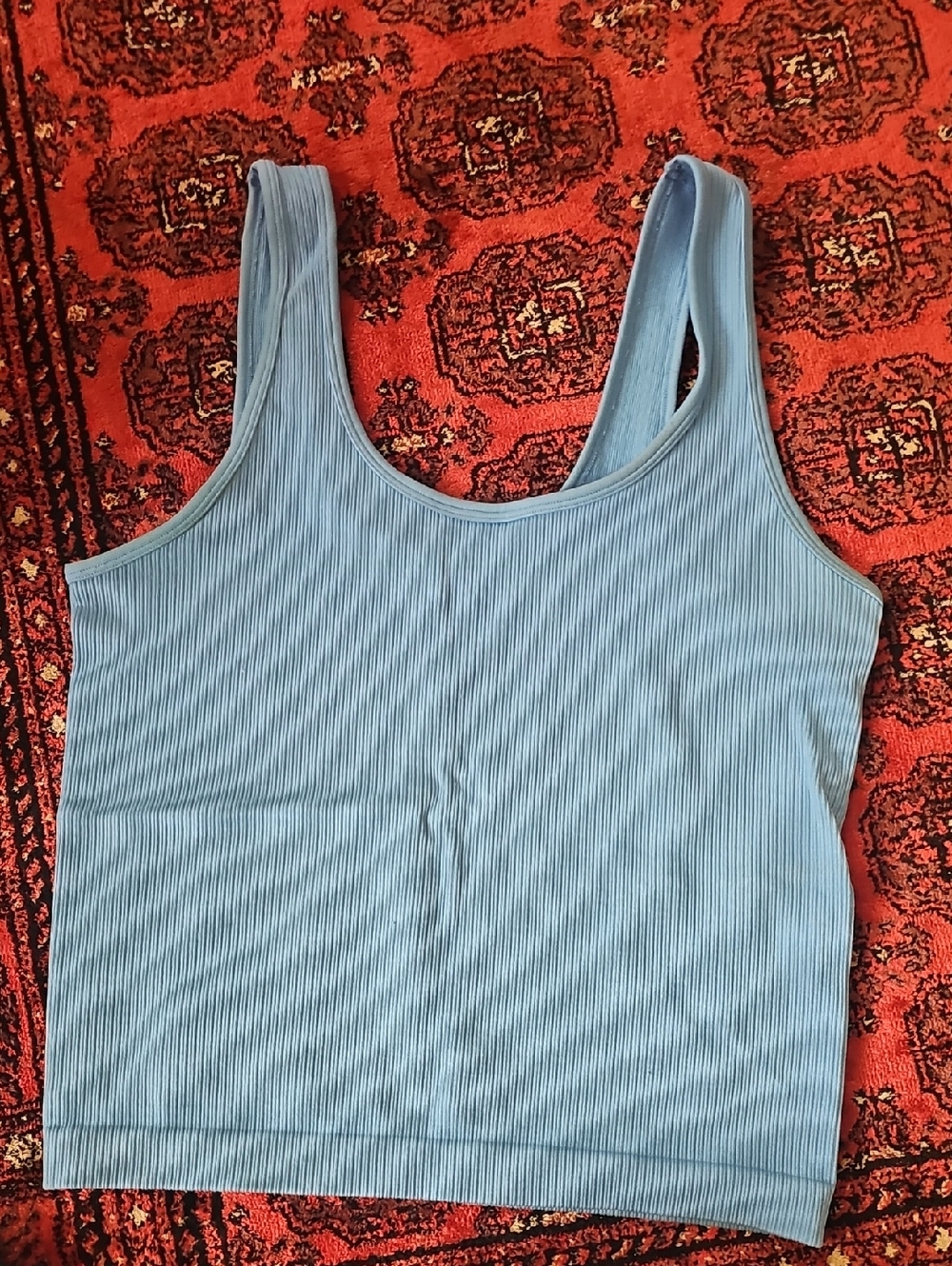 a new day Light Blue Ribbed Scoop Neck Tank